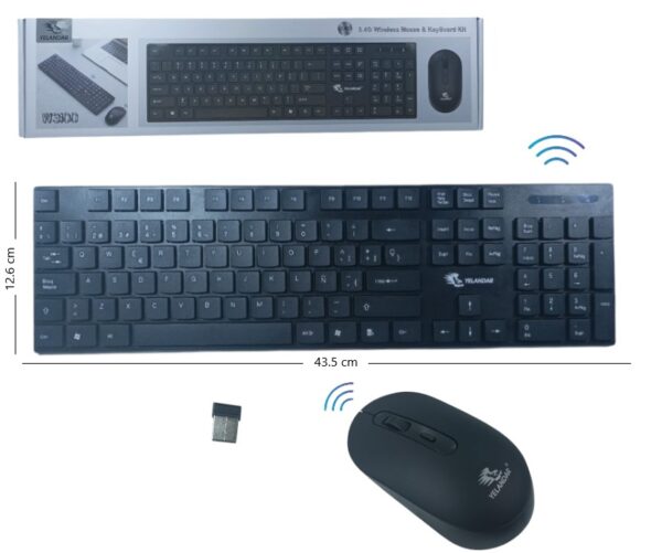 Kit Combo Teclado Y Mouse Inalámbrico Wireless Pc Usb W3100