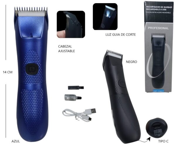 CORTA PELO RECARGABLE+LINTERNA 302-1/ 302-2