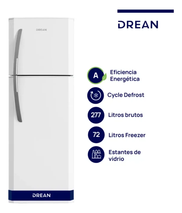 Heladera Con Freezer Cíclica 277 L Blanca Drean - Hdr280f50b