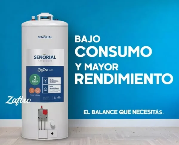 Termotanque Multigas Señorial TSZP1-85 Zafiro Apoyar Colgar Color Blanco 85 Litros - Image 2