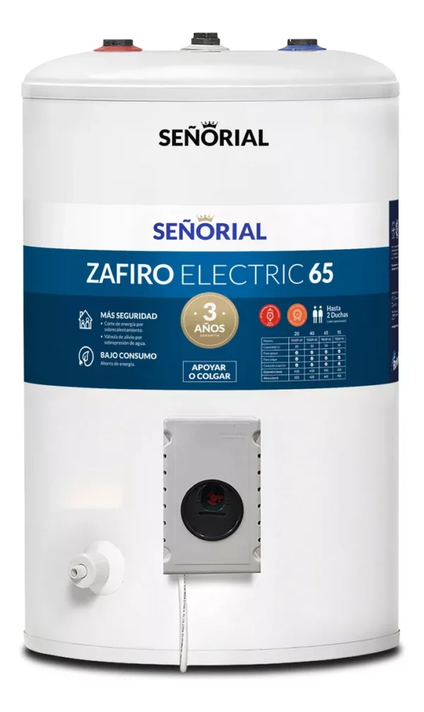Termotanque eléctrico Señorial TESZ-65 zafiro Blanco 65 litros Bajo consumo