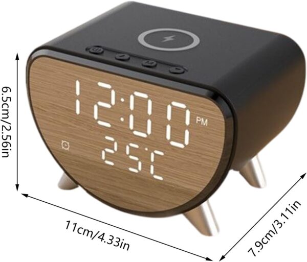 Reloj Despertador con Carga Inalámbrica Estación De Carga Inalámbrica 15W con Alarma - Image 3