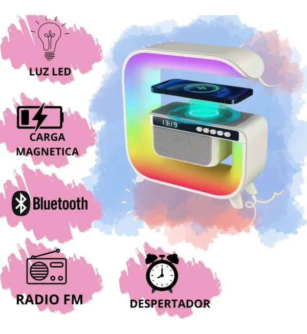BASE INALAMBRICA, RGB,PARLANTE Y RADIO FM 15W - Image 2