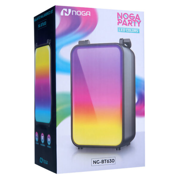 Parlante Portable Inalámbrico con LEDS RGB NG-BT630 NOGA PARTY