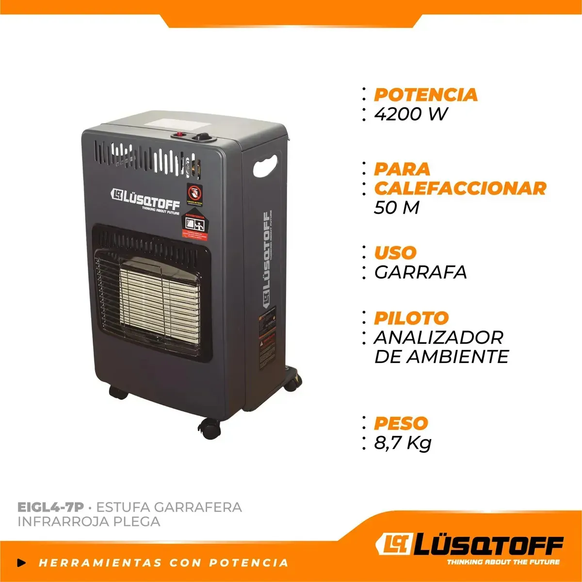 ESTUFA GARRAFERA LUSQTOFF PLEGABLE EIGL4-7P - Image 4