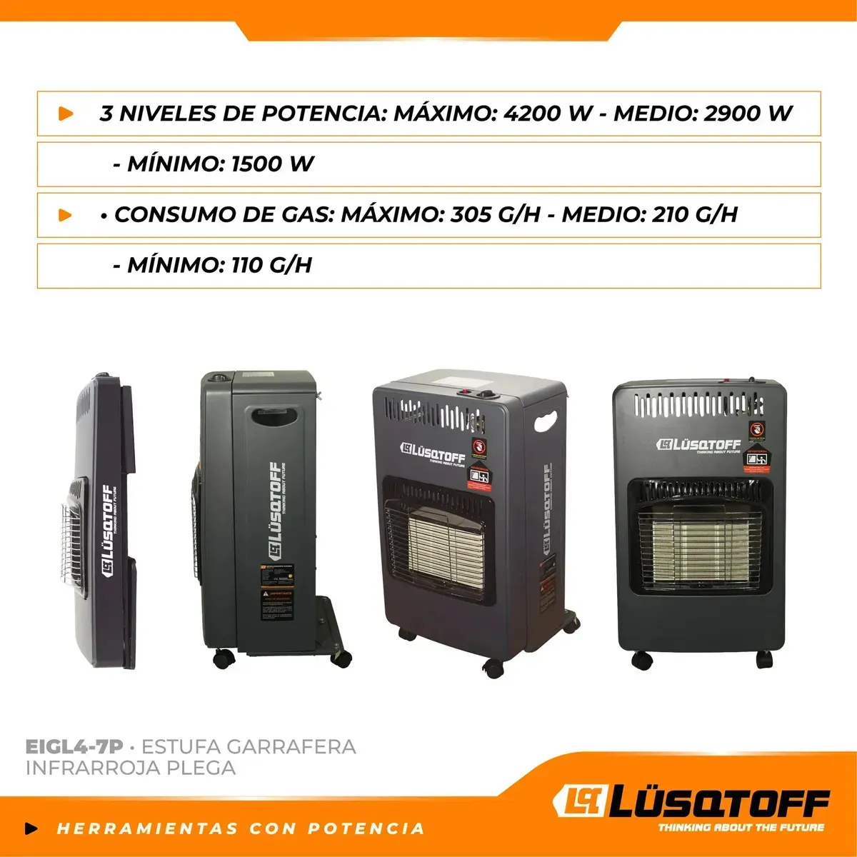 ESTUFA GARRAFERA LUSQTOFF PLEGABLE EIGL4-7P - Image 5